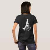 バイクに乗るキツネのシルエット Tシャツ (裏面フル)