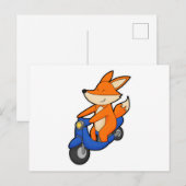 バイクに乗るキツネ ポストカード (正面/裏面)