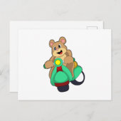 バイクに乗るクマのイラスト.PNG ポストカード (正面/裏面)