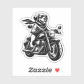 バイクに乗るクールな犬 シール (シート)