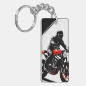 バイクに乗るスタイリッシュ通り キーホルダー (正面左)