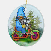バイクに乗るノーム セラミックオーナメント (左)