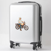 バイクに乗るバイカー シール (スーツケース)