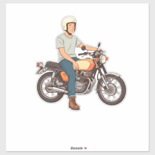 バイクに乗るバイカー シール (シート)