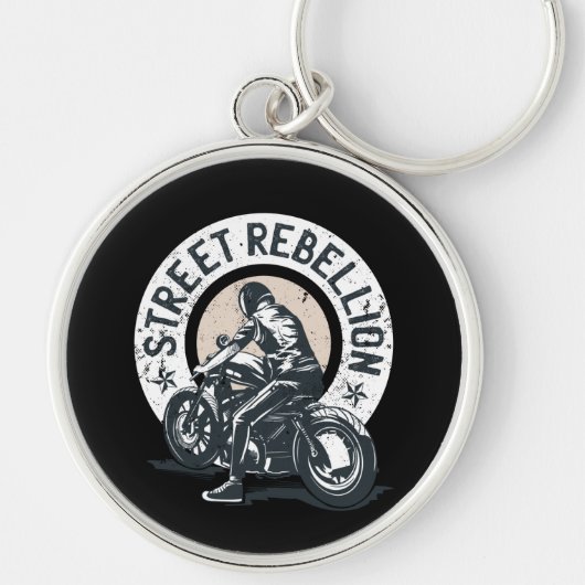 バイクに乗るバイカー・スコーチャー キーホルダー (正面)