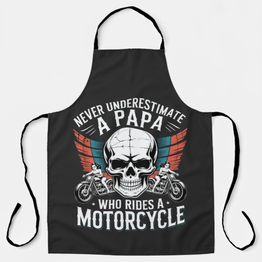 バイクに乗るパパライダー エプロン (正面)