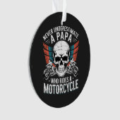 バイクに乗るパパライダー オーナメント (正面)