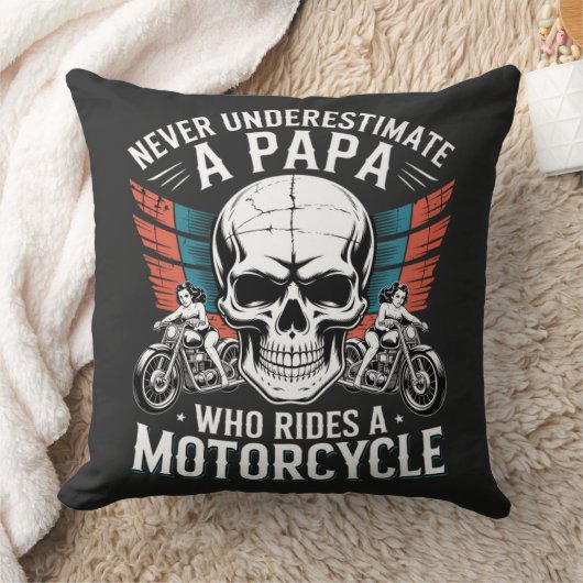 バイクに乗るパパライダー クッション (ブランケット)