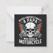バイクに乗るパパライダー ノートカード (正面)