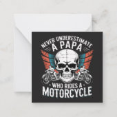 バイクに乗るパパライダー ノートカード (裏面)