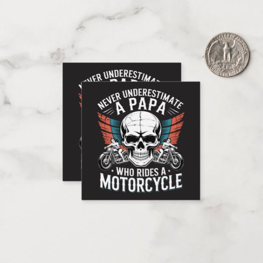 バイクに乗るパパライダー ノートカード (正面/裏面インサイチュ)