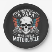 バイクに乗るパパライダー ペーパープレート (正面)