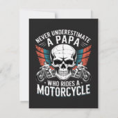 バイクに乗るパパライダー 招待状 (裏面)
