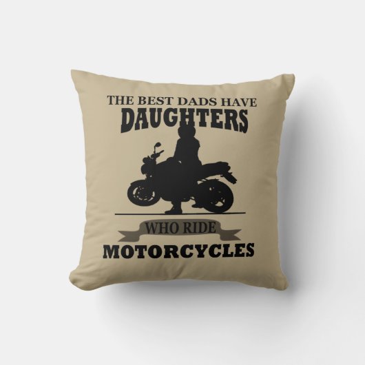 バイクに乗るパパ大好き クッション (正面)