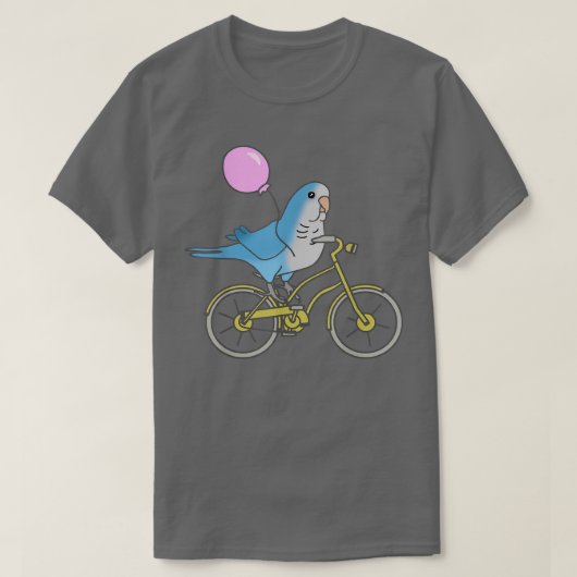 バイクに乗るブルークエーカーおもしろいオナペットB Tシャツ (デザイン正面)