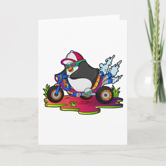 バイクに乗るペンギン カード (正面)
