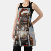 バイクに乗るボクサー犬クリスマス エプロン (インサイチュ)