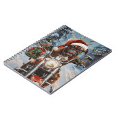 バイクに乗るボクサー犬クリスマス ノートブック (左側)