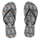 バイクに乗るボクサー犬クリスマス ビーチサンダル (ソール)