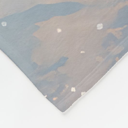 バイクに乗るボクサー犬クリスマス フリースブランケット (角)