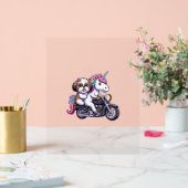 バイクに乗るユニコーン女の子女の子男S アクリルサイン (ウェディング)