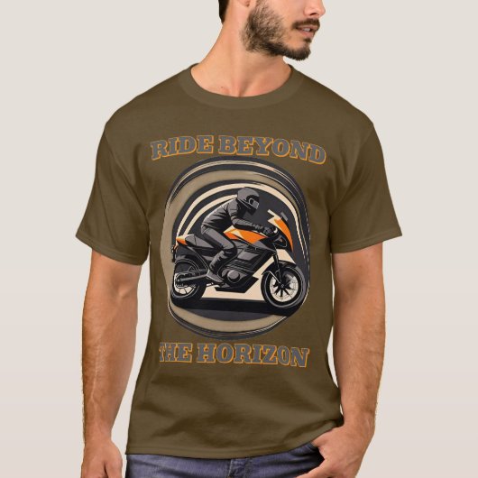バイクに乗るライダー Tシャツ (正面)