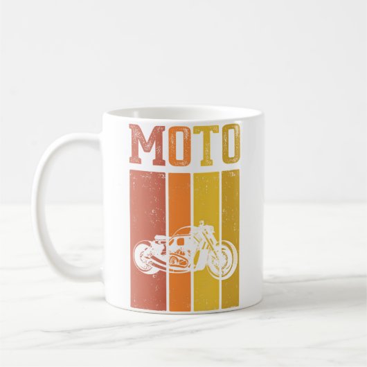 バイクに乗る人 オートバイ バイカー コーヒーマグカップ (左)