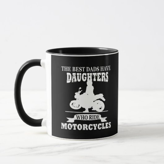 バイクに乗る娘が面白い父の日 マグカップ (左)