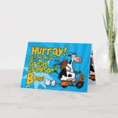 バイクに乗る牛 - ひ孫 カード (正面)