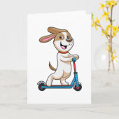 バイクに乗る犬 カード (黄色い花)