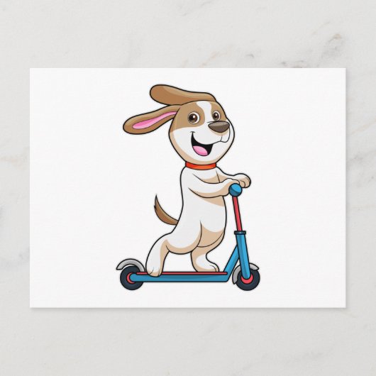 バイクに乗る犬 ポストカード (正面)