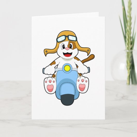 バイクに乗る犬.PNG カード (正面)