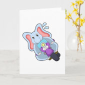 バイクに乗る象.PNG カード (黄色い花)