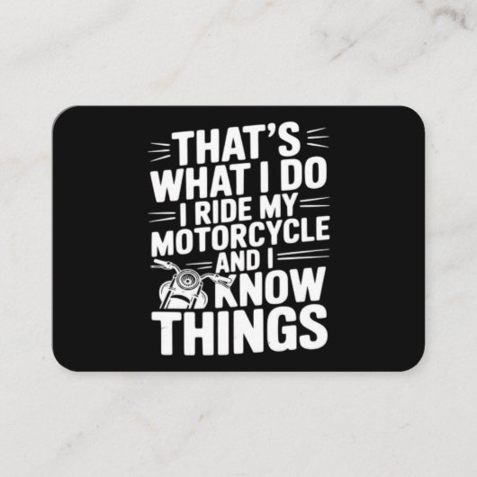 バイクに乗る、それが僕のやること、そして僕は知っている 名刺 (正面)