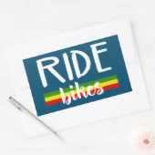 バイクに乗る 長方形シール (封筒)