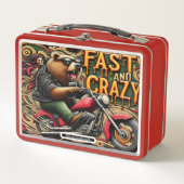 バイクに激しく乗る メタルランチボックス (正面)