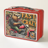バイクに激しく乗る メタルランチボックス (裏面)