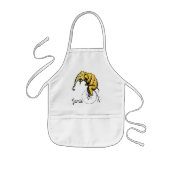 バイクに象=イーク 子供用エプロン (正面)