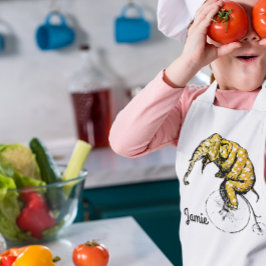 バイクに象=イーク 子供用エプロン