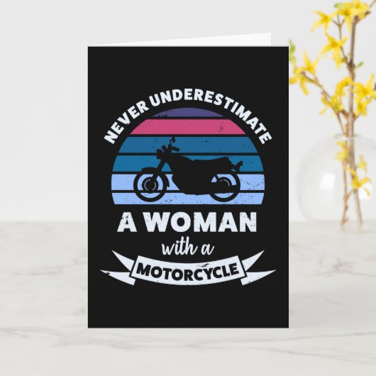 バイクのお母さんの贈おもしろいり物を持つ人 カード (黄色い花)