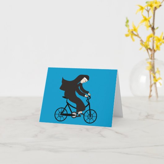 バイクのカトリック教の尼僧のメッセージカードの尼僧 カード (黄色い花)