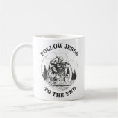 バイクのキリスト教信仰:イエスバイクもしくは自転車に乗る人 コーヒーマグカップ (左)