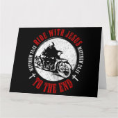 バイクのキリスト教:後を追イエスバイクもしくは自転車に乗る人 サンキューカード (正面)