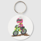 バイクのキーチェーンに乗るピンクの少女 キーホルダー (裏面)