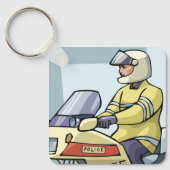 バイクのキーチェーンを使った警察 キーホルダー (正面)