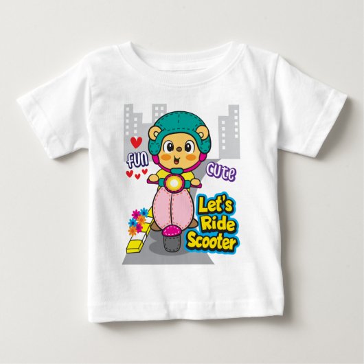 バイクのクマ ベビーTシャツ (正面)