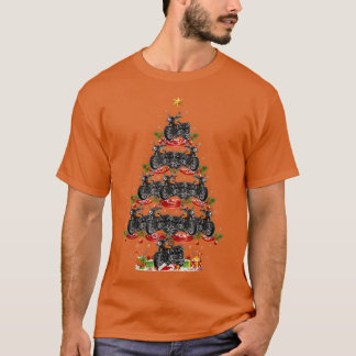 バイクのクリスマスイルミネーション サンタ バイクのクリスマス Tシャツ