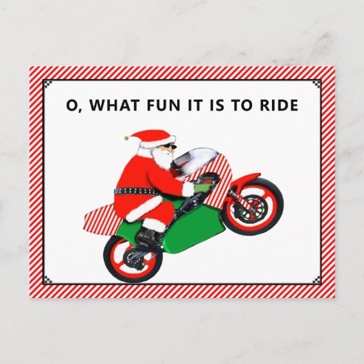 バイクのクリスマスカード シーズンポストカード (正面)