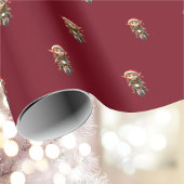 バイクのクリスマス小妖精や小人ラッピング紙 ラッピングペーパー