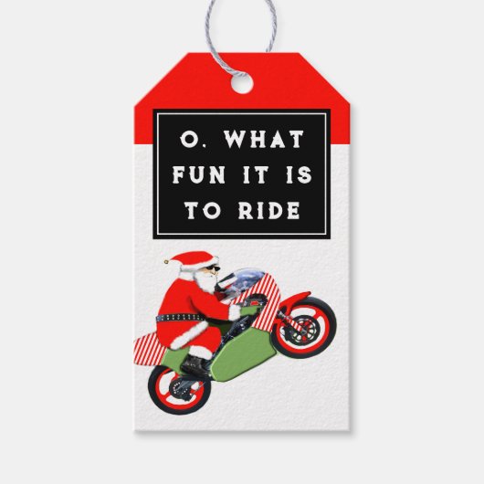 バイクのクリスマス ギフトタグ (正面)